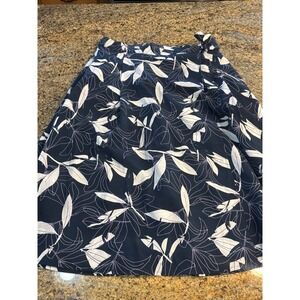 NWT Banana‎ Republic Petite Navy Floral Wrap Skirt Size 4P